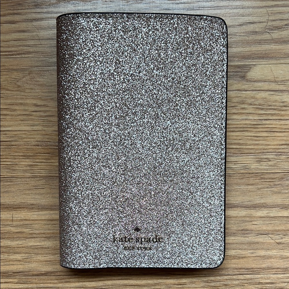 Kate Spade Rosegold Glitter Passport Cover
